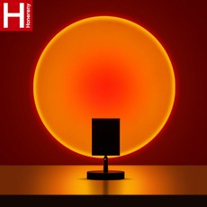 선셋무드등 침실 거실 인테리어 감성 조명 LED 스탠드 밝기조절 무선 수면등 창의적 분위기, 퍼플블루 180cm 15W 4색 필름 다른