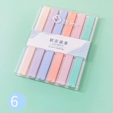 눈보호 파스텔컬러 형광펜 6종세트 양방향 마킹펜, 상세페이지 참조, 상세페이지 참조