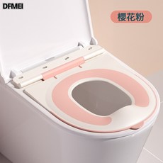DFMEI 兒童坐便圈便攜式嬰幼兒硅膠馬桶墊加大號寶寶坐便器輔助神器, 櫻花粉:如圖