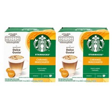 스타벅스 캐러멜 마키아토 네스카페 돌체구스토 커피캡슐 15.8g x 6p + 밀크캡슐 5.5g x 6p, 21.3g, 6개입, 2개