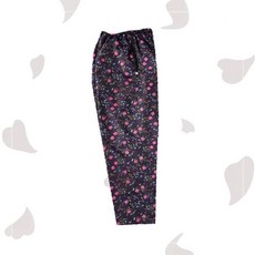 여성 플로럴 패턴 편안한 복 바지 네이비 꽃무늬 홈웨어 팬츠