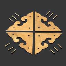 레트로 중국 가구 하드웨어 순수 황동 코너 브래킷 캐비닛 트렁크 보석 상자 가슴 책상용 가장자리 보호 커, 01 Antique copper