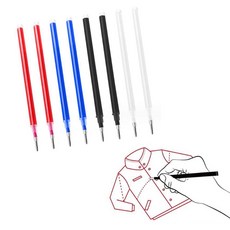 간편 봉제용 초크 아이롱펜 원단 재단 기화 열펜 블루1P, 1개, 화이트1P