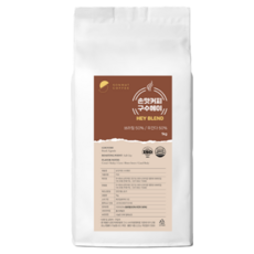 [원두커피 무료배송] 갓 볶은 신선한 원두커피 구수한향미 (홀빈) / 손맛커피 전용원두 구수헤이(HEY), 1kg, 1개, 홀빈(분쇄안함)