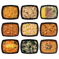 양많은 직장인 아침 점심 저녁 혼밥 편의점대용 즉석국 볶음밥 맛있는 한 끼 볶국밥 도시락 9종 1920g (냉동), 9개