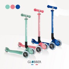 NEW 최신형 글로버 킥보드 프리모 폴더블 플러스 라이트 어린이 씽씽이 스쿠터 접이식 LED 세바퀴, 네이비 블루, 1개
