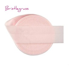 접밴드 BRISTLEGRASS-5 야드 스판덱스 밴드용 1인치 25mm 매트 비반짝이는 폴드 오버 고무줄 헤어 밴드 머리띠 드레스 바느질 트림 바이어스 테이프 타프웨빙 스트랩, Powder Pink, 2 Yards