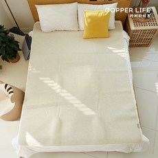 카퍼라이프 전자파차단 항균 구리섬유 침대 패드 요패드 퀸사이즈, 베이지, 1개