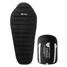 돌핀 헤비다운 거위털 침낭, 1개, 올블랙