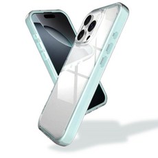 아이폰 16용 투명 Macâron 케이스 - 유연한 투명 뒷면이 있는 충격 방지 부드러운 TPU 범퍼 프레임 크리스탈 파스텔 디자인 Kawaii 한국 곰 에폭시 레진 스티, iPhone 16, 민트 블루