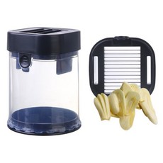 多功能按壓式切蒜器切菜器 輕巧切片器廚房切果器, 1個, 黑色