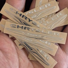 클라이슬러 인테리어소품 적용 200 300c 니켈 메탈 스티커 자동차 개조 차량 측면 엠블럼 장식, 은색 8개  크라이슬러 금속 스티커, 단일 사이즈