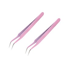 그린나래 다꾸 핀셋 스티커 집게 정밀 곡선형, 2개, 핑크
