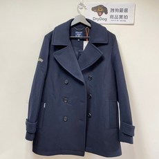 Superdry 雙排扣羊毛大衣 深藍色, 日蝕深藍,S, 1個
