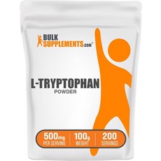 벌크 서플리먼츠 닷컴 BulkSupplements.com L트립토판 파우더 L 트립토판 500mg 세로토닌 셔플리먼트 500g 159310, 1000 Servings (Pack of 1), 100g, 1개