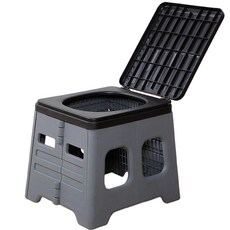 휴대용 변기 접이식 캠핑 변기 이동식 좌변기 야외 간이화장실 차박 변기 노지 차박 야외 낚시 자동차 하이킹 여행 의자 캠핑 화장실, 1개, 회색