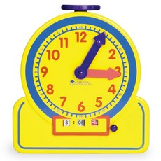 러닝리소스 LER 2994 시간학습기 소형 (18CM) PRIMARY TIME TEACHER 12-HOUR JR CLOCK 수업용 모형시계, 1개