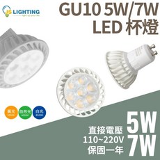JS LIGHTING GU10 LED 杯燈, 5w,6000K 白光, 1個, 6000K 白光