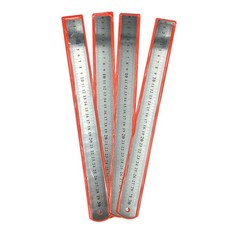 달래봄 스텐 철자 양면 직자 눈금자 30cm, 4개, 실버