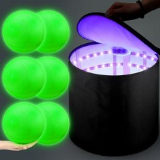 Hiboom 25.4cm(10인치) 야광 킥볼 UV 라이트 퀵 충전기 가방 성인 놀이터 학교 뒷마당 게임 야외 어둠 속 6개 101656, 7, 캐주얼