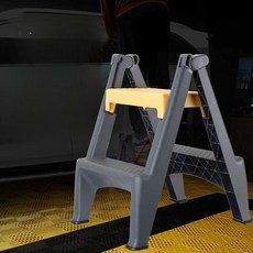 세차장 발판 계단 작업대 사다리 손세차 접이식 간이, 2단 접이식 스텝스툴(옐로우)