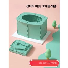 유아 휴대용 차량용 접이식 비상 변기 시트 캠핑 이동식 배변훈련용품, E_그린 분말 청소 가방 포함