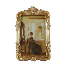 Kangce Vintage Picure Frames 12.7x17.8cm(5x7인치) 앤티크 빅토리안 블랙 사진 프레임 테이블 탑 및 벽 마운트용 화려한 고딕 홈 데코 갤러리, 4 x 6, 골든 브론즈
