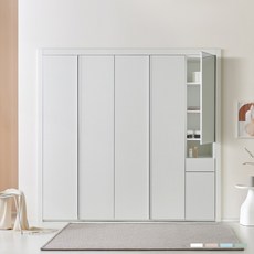 보루네오 E0 PET 파스텔 여닫이 작은방 붙박이장 160cm, 화이트 160cm