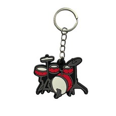 드럼 악기 열쇠고리 KeyChain Drum 키링, 레드, 1개