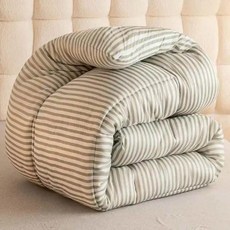 겨울철 학생 건설 현장 노동 보호용 면 누비이불 싱글더블 여름 시원함겨울 따뜻함, G. 녹색 줄무늬 - 화학 섬유 이불