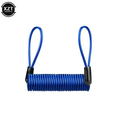 도난 방지 오토바이 휠 디스크 브레이크 알람 잠금 및 가방 알림 스프링 케이블 120cm 보안, 03 파란