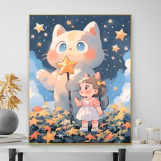 샤이닝포인츠 캐릭터 디자인 선물급 diy 그림그리기 세트, 1개, 화이트 1개, 화이트