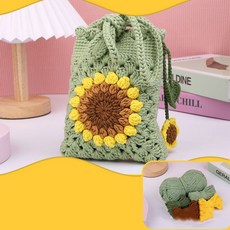 해바라기 니트백 DIY 패키지 가방 뜨개실 만들기 뜨개가방pys1582, 그린