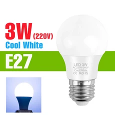 20W LED 전구 E27/E14 천장 조명 AC 샹들리에 차가운/따뜻한 백색 부드러운 E26 램프 가정 거실 침실용, [07] E27 3W Cold White, [00] AC220V-240V, 1개