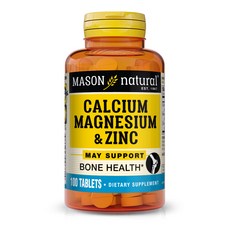 Mason Naturals 無糖鈣鎂鋅補充錠, 100顆, 1罐