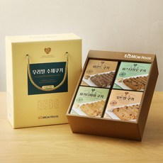 진코어 에코맘하우스 우리밀 수제 쿠키 선물 세트 4종, 4개, 505g, 505g