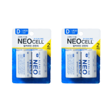 네오셀 알카라인 건전지 LR20 D 2개입 2개, 기본선택, 2개
