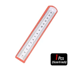 10P 15-30cm 스테인레스 스틸 금속 직선 눈금자 정밀 양면 도구 스케일 미터 액세서리, 04 1pcs 15cm