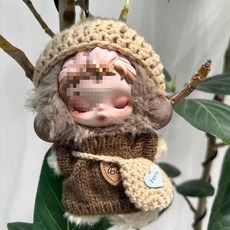 팝마트 스컬판다 겨울 교향곡 빛의 정원 인형옷 인형의상, (인형 제외), 브라운 니트 세트