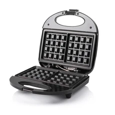 DIVEDEER 샌드위치 메이커 와플 가정용 간편식 아침식사 기계 크레페 그리들 토스터 오븐 빵 굽는, 02 Waffle, 01 EU
