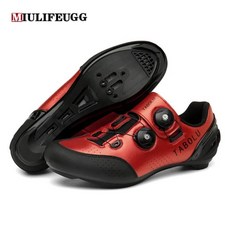 자전거신발 남녀공용 사이클링 로드 바이크 신발 통기성 플랫 MTB 스니커즈 더트 레이싱 클릿 자전거 산악 SPD 스피드 클리트, 46, Red Road