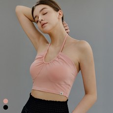[콘치웨어] 슬림 스트랩 홀터 브라탑 2colors 필라테스 요가