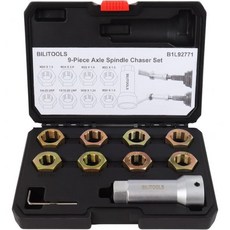 빌리툴스 10피스 액슬 스핀들 스레드 체이서 세트 리쓰레드 복원 도구 메트릭 M20 M22 M24 및 UNF 131634, 빌리툴스 10피스 액슬 스핀들 스레드 체이서 세트 리쓰