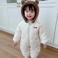 몽실이 퍼안감 패딩 방한우주복 아기 아동 겨울 귀달이 외출복 점프슈트 아우터