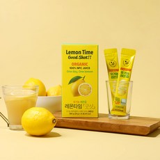 [밋앤밀] 레몬타임 유기농 레몬 100% 레몬주스 굿샷 스틱 4박스(박스당 14포), 20g, 단품