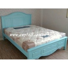 鄉村風造型實木五尺床 - 實木床架，臥室家具首選，打造溫馨睡眠空間