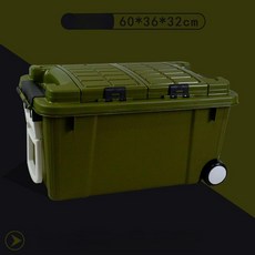 트렁크 정리함 차량용 수납함 카니발 자동차 바퀴 차량용트렁크정리함 툴백 소형 신발, 55L 올리브그린 바퀴 포함