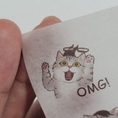 다꾸 입문 고급 종이 스티커 캐리어 다이어리 폰꾸 폰 꾸미기 6장 1 세트 취미 준비물 추천, (1)고양이