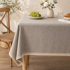 마에르 레이스 방수 식탁보 북유럽 테이블보 사각 식탁커버, 1개, 4인(140 x 140cm), 카키