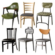 업소 식당 카페 인테리어 의자 모음 철재 식탁의자 음식점 가정 분식점 레스토랑 구내식당, 4. 나비의자, 엔틱(카키좌판), 1개, 엔틱(카키좌판)